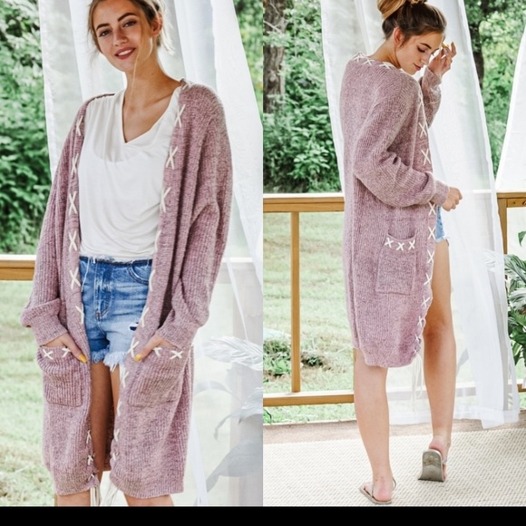 Flash Sale Fabulous Laced Long Cardigan - Picture 3 of 5